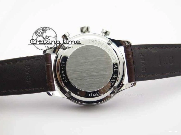 MIROTIME 0719 Supportive Portuguese Chrono IW371431 ZF 1:1 Best Edition Gray Dial On Brown Leather Strap A79350 (Slim Movement) 7261